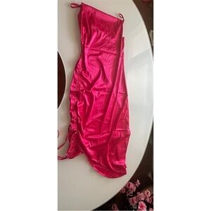 Vibrant Pink Satin Dress